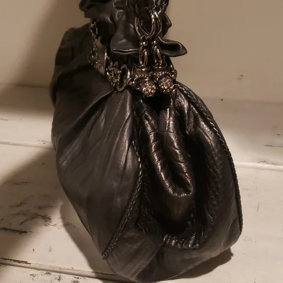 Larisa Barrera authentic black lambskin shoulder bag purse. - Picture 3 of 8